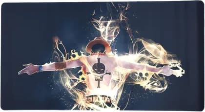 DeskVibe Anime XXXL Mouse Pad 1000x500mmx3mm, One Piece Fire Fist Ace Design, Ultra-Smooth Surface, Non-Slip Base Large Gaming Desk Mat | Fire Fist Ace