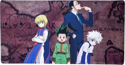 DeskVibe Anime XXXL Mouse Pad 1000x500mmx3mm, Hunter x Hunter Team Design, Ultra-Smooth Surface, Non-Slip Base Large Gaming Desk Mat | Hunter Hunter Team