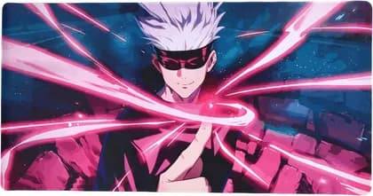 DeskVibe Anime XXXL Mouse Pad 1000x500mmx3mm, Jujutsu Kaisen Satoru Gojo Design, Ultra-Smooth Surface, Non-Slip Base Large Gaming Desk Mat | Jujutsu Kaisen (Satoru Gojo)