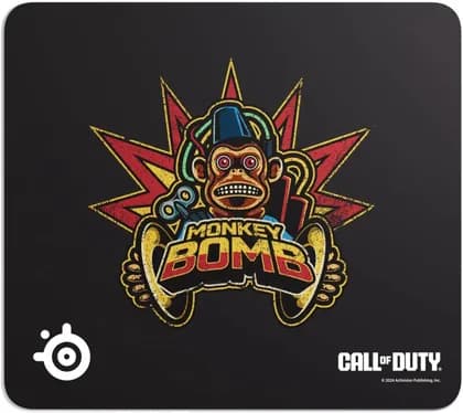 SteelSeries QcK x Call of Duty Monkey Bomb Edition Mousepad, 450 mm x 400 mm x 2mm Dimension, Micro-Woven Cloth, Optimized for Low & High CPI Tracking Movements | 63449