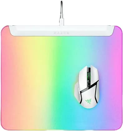 Razer Firefly V2 Pro RGB Gaming Mouse Pad, Full Backlit Illuminated Surface, Micro-textured, Integrated USB 2.0 Port, Detachable USB Type C Cable, White | RZ02-04920200-R3M1