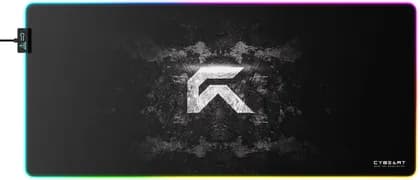 Cybeart Signature Aurora Mouse Pad, Premium LED RGB Lighting, Micro-woven Cloth, Spill Proof Surface, Never Fray Edges W/ Reinforced Stitching, Esports Grade Never-Slip Base, XXL, Black | SGNTRRR