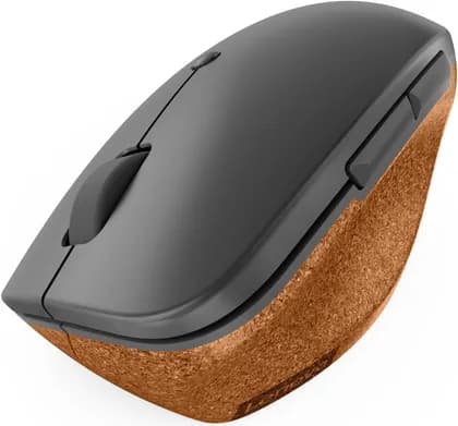 Lenovo Go Wireless Vertical Mouse, 6 Number of Button, 3 Programmable Side Buttons, Up to 2400 DPI, On-The-Fly DPI Adjustment, Blue Optical Sensor, Storm Grey With Natural Cork | GY51C33980