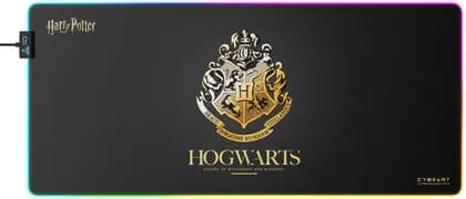 Cybeart Hogwarts Aurora Mouse Pad, Premium LED RGB Lighting, Micro-woven Cloth, Spill Proof Surface, Never Fray Edges W/ Reinforced Stitch, Esports Grade Never-Slip Base, XXL, Black | HGWRTSRR