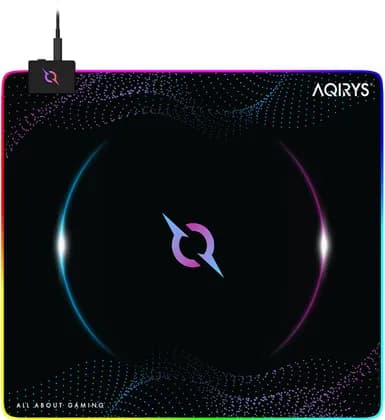AQIRYS Eclipse M Mousepad, Microfiber Textile Surface, 320 x 270 x 4 mm Dimension, 360° Vivid RGB Illumination System, High-Quality Non-Slip Rubber Base, Mini | AQRYS_ECLIPSEM