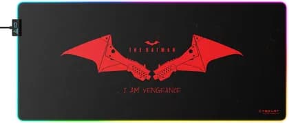 Cybeart Batman Aurora Mouse Pad, Premium LED RGB Lighting, Exclusive Micro-Woven Cloth, Spill Proof Surface, Never Fray Edges W/ Reinforced Stitching, Esports Grade Never-Slip Base, XXL, Black | BTMN