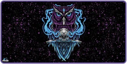 Maze 3XL Extended Mouse Pad/Mat, 48" x 24" x 0.2" Dimension, 5mm Thick, Ultraglide 2, Waterproof, Anti-Fray, Anti-Slip, Smooth Surface for Maximum Control and Speed, Night OWL-B | OB-DG3Y-X3YT