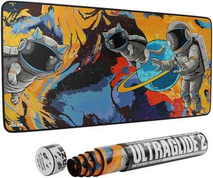Maze 2XL Extended Mouse Pad/Mat, 36'' x 18'' x 0.2'' Dimension, 5mm Thick, Ultraglide 2, Waterproof, Anti-Fray, Anti-Slip, Smooth Surface for Maximum Control and Speed, Astro Paw-OC | LK-TG5T-CL1R