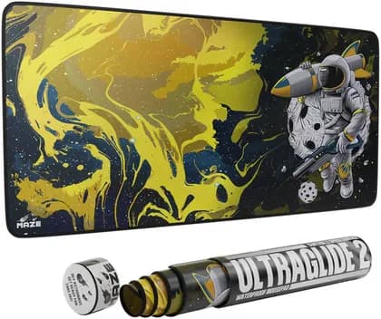 Maze 2XL Extended Mouse Pad/Mat, 36'' x 18'' x 0.2'' Dimension, 5mm Thick, Ultraglide 2, Waterproof, Anti-Fray, Anti-Slip, Smooth Surface for Maximum Control and Speed, Astro RCT-YB | MQ-DNMM-5SME