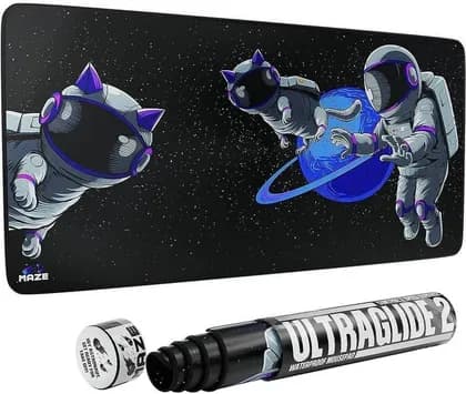 Maze 2XL Extended Mouse Pad/Mat, 36'' x 18'' x 0.2'' Dimension, 5mm Thick, Ultraglide 2, Waterproof, Anti-Fray, Anti-Slip, Smooth Surface for Maximum Control and Speed, Astro Paw-B | NL-MF8L-4CHQ