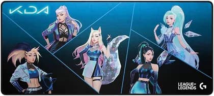 Logitech G840 XL League of Legends KDA Gaming Mouse Pad, 900x400mm, Performance Tuned Surface, Stable Rubber Base, Moderate Surface Friction, Black - Blue | 943-000458