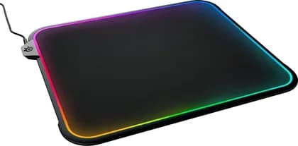 SteelSeries QCK PRISM Cloth 2-Zone Lightning, Micro-Woven Cloth RGB Gaming Mouse Pad Medium (320 x 270 x 4 mm) Black | 63825