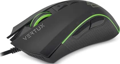 Vertux Rodon Act Fast Ultimate Performance Wired Gaming Mouse, 12000 Adjustable DPI, Customizable Lumi LED, 7 Programmable Buttons, Multi-Surface Tracking for Gamers, Black | Rodon