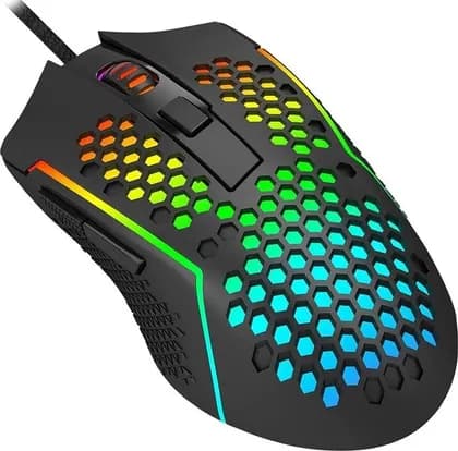 Redragon Reaping Elite Lightweight Wired Gaming Mouse, 32900 DPI Sensor, RGB Backlight With 7 Light Modes, 7 Prog Buttons, Anti-Skid Scroll Wheel, 50G Acceleration, 1.8 Meters Cable, Black | M987P-K