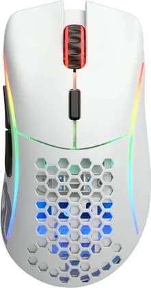 Glorious Model D Wireless RGB Optical Wireless Gaming Mouse, 2.4GHz, Ergonomic, 19k DPI Optical Sensor, 6 Programmable Buttons, BAMF, Matte White | GLO-MS-DW-MW