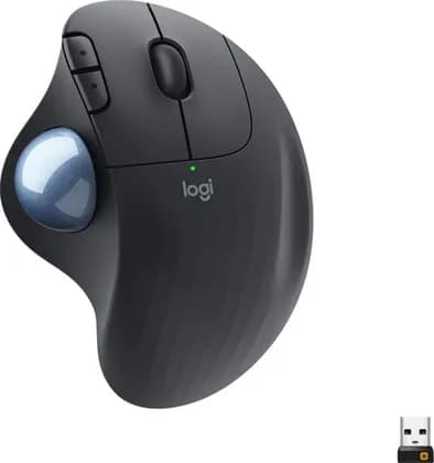 Logitech Ergo M575 Wireless Trackball Mouse, Ergonomic Design, Control and Move Text, 5 Buttons, Unifying USB Receiver/Bluetooth, Rechargeable, 10m Range, Graphite Black | 910-005869 / 910-005872