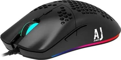 Ajazz AJ390 USB Wired Gaming Mouse with 7 Keys Adjustable DPI Ergonomic Design Hollowed-out Honeycomb Design Black | AJ-390