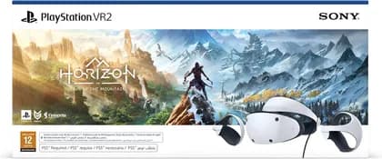 Sony PlayStation VR2 Headset + Horizon Call of Mountain Bundle, 2x 2000x2040 OLED 120Hz, Adjustable Lens Separation, 6-Axis Motion Sensing, Vibration on Headset, USB Type-C, White | CFIZVR1WHORVCH