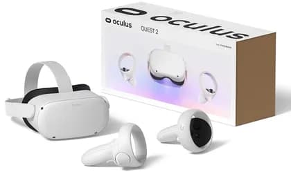 Meta Quest 2 128GB Advanced All-In-One VR Headset, Fast-Switch LCD Display, 6 Degrees of Freedom, 3D Positional Audio, Redesigned Touch Controllers, 3.5mm Audio Port, White | 899-00182-02