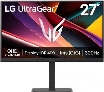 LG UltraGear G6 Gaming Monitor, 27" IPS Display, QHD Resolution, 300Hz Refresh Rate, 1ms (GtG @ Faster) Response Time, AMD FreeSync Premium & NVIDIA G-Sync Compatible | 27G640A-B (OPEN BOX)