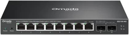 TP-Link Omada 8-Port 2.5G BASE-T Easy Managed Switch with 2 10GE SFP+ Slots, Fanless Design, Easy Centralized Management, 10G Uplink, Desktop/Wall Mounting, Black | ES206X-M2