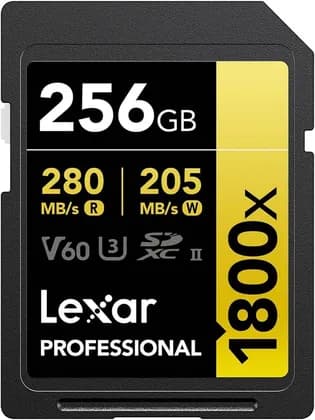 Lexar Gold Series Professional 1800x 256GB UHS-II U3 SDXC Memory Card