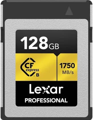 Lexar Professional 128GB CFexpress Type B Memory Card Gold Series, Up to 1750MB/s Read, Raw 8K Video Recording, Supports PCIe 3.0 and NVMe | LCXEXPR128G-RNENG