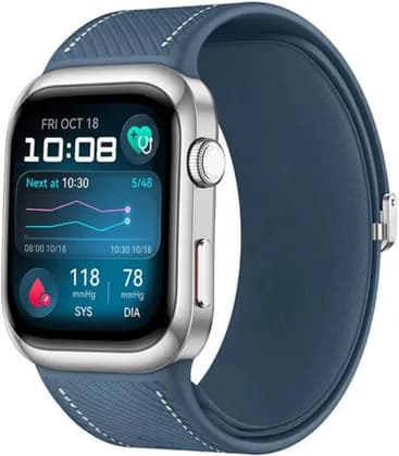 HUAWEI Watch D2 Smartwatch, 1.82 Inch AMOLED 347 PPI Display, 130-160 mm (M), Blood Pressure Monitoring, Slim Design, Bluetooth Calling, IP68 Resistant, Blue Composite Leather Strap | D2