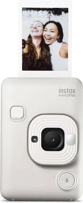 Fujifilm Instax Mini LiPlay Hybrid Instant Camera, 5MP CMOS Sensor, 28mm Lens, Built In Printer, 2.7 Inch Lcd Screen, Smartphone App Connectivity, Voice Recording, Misty White | Mini LiPlay