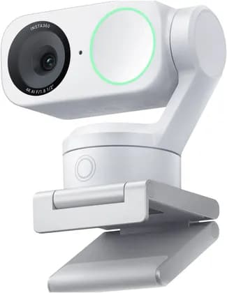 Insta360 Link 2 4K AI PTZ Webcam, 1/2 Inch CMOS Sensor, 2 Axis Gimbal, AI Auto Tracking, HDR Support, Dual Noise Cancelling Mics, USB-C 2.0, Magnetic Mount, White | LINK2-white