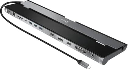 J5Create JCD543P USB-C Triple Display Docking 90W PD Adapter, 100W USB-C Power Delivery, Dual USB HDMI & VGA Output, SD/microSD Card Slots, DisplayPort Alt Mode, 1.5 ft/45 cm Cable , Gray | JCD543
