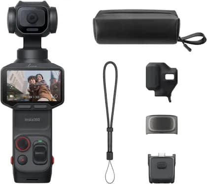Insta360 Luna Pro Standard Bundle Action Camera, Leica Summicron Lens, 4 HighRes Zoom, 4K30fps Vertical Video, Dual AI Chip, Detachable 2" OLED Touchscreen, Cosmic Black | Luna Pro