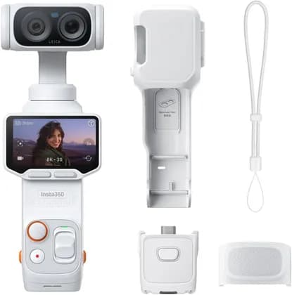 Insta360 Luna Ultra 8K Dual-Lens Gimbal Camera, 2" Detachable OLED Touchscreen, 1" Sensor, Triple AI Chip, Up to 12x Zoom, 4K 120fps, 37MP UltraPhoto, Standard Bundle, Stellar White | CINSABTA
