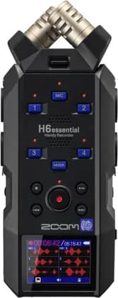 zoom H6 Essential with 32 Bit Float, Accessibility, 6 Track Portable Recorder, Stereo Microphones, 4 XLR/TRS Inputs, Records to SD Card, USB Audio Interface, for Musicians, Podcasters, Filmmakers