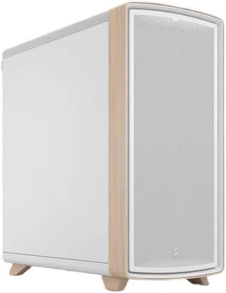 Fractal Summit Chalk White Solid Computer Case, Solid Steel Panels, 3x Momentum 14 Pre Installed Fans, Up To 7x 120mm Fans, Up To 360mm Radiator, FSC Certified Wood, White | FD-C-SUM1A-01