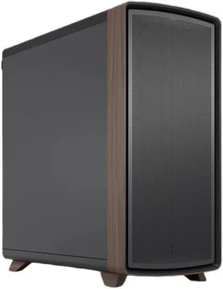 Fractal Summit Chalk White Solid Computer Case, Solid Steel Panels, 3x Momentum 14 Pre Installed Fans, Up To 7x 120mm Fans, Up To 360mm Radiator, FSC Certified Wood, Black | FD-C-SUM1A-03