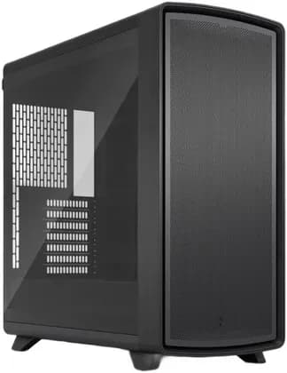 Fractal Summit Blackout TG Light Tint Mid Tower Case, Tempered Glass, 3x Momentum 14 Pre Installed Fans, Up To 7x 120mm Fans, Up To 360mm Radiator, FSC Certified Wood, Black | FD-C-SUM1A-05