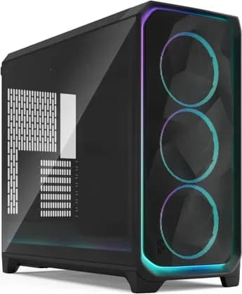 Fractal Design Meshify 3 XL Ambience Pro RGB ATX Full Tower Computer Case, 3x Momentum 14 Fans, Up to 420mm Radiator, Cable Organizers, Light Tint Glass Panel, Tempered Glass, Black | FD-C-MES3X-03