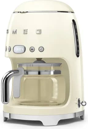 Smeg 50's Style Filter Coffee Machine, 3 Adjustable Water Hardness, 1.4L Water Capacity, 1.25L Carafes Capacity, Anti-drip System, Keep Warm Mode, EU Plug, Cream | DCF02CREU