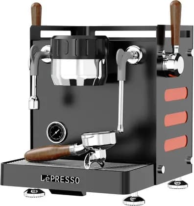 LePresso Commercial Bellissimo Triple Boiler 15 Bar Coffee Machine with Dual Italian Pump, 3000W-3550W Power, Default Smart Settings, High Pressure Extraction, Black | LPCFFBTB0091BK