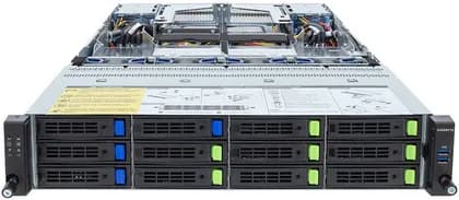 GIGABYTE R283-Z97-AAF1 2U Rack Server, Dual AMD EPYC 9005/9004, 24x DDR5 RDIMM, 12x 3.5" Gen5 NVMe/SATA/SAS-4, 2x FHFL PCIe Gen5 x16, 2x OCP NIC 3.0, Dual 2400W Platinum | R283-Z97-AAF1
