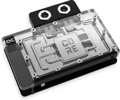 Alphacool Core GeForce RTX 5080 Reference GPU Water Cooler With Backplate, Chrome-Plated Copper, Acrylic Top, 4 x G1/4 Ports, Digital aRGB Lighting, Aluminium Backplate | 10248