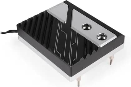 Alphacool Apex 1 CPU Cooler AM5, 2 x G1/4" Connection, Nickel-Plated Brass Material, Fins Thickness 0.4mm, Fins Spacing 0.4mm, Aluminum Material Housing, Black/Chrome | 13893