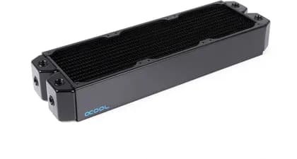 Alphacool NexXxoS UT60 Full Copper Dual-Flow 360mm Radiator, 60mm Thick, Dual-Loop Water Cooling, 12 G1/4″ Ports, Up to 6x 120mm Fans, Schwarz | 14390