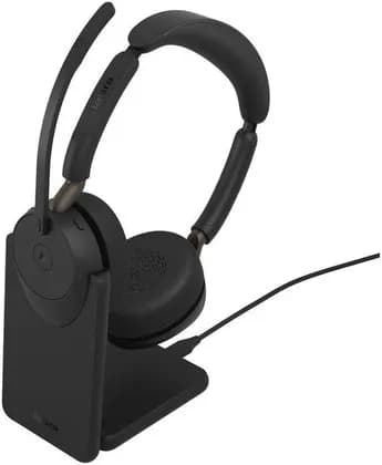 Jabra Evolve3 65 Stereo Headset, MS Certified, LINK 390c, USB-C with Dongle & Charging Stand, Immersive Audio, Long-Lasting Power, Seamless Connection, Voice-First AI Workflows, Black | 36599-999-889