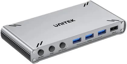 UNITEK USB-C 10Gbps HDMI Split-Screen KVM Switch, 4K@30Hz Resolution, 2x HDMI, 10Gbps Data Transfer Rate, 2x 10Gbps USB-C, 3x 10Gbps + 2x 480Mbps USB-A, Gray | D1118AGY01