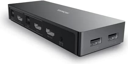 Mowsil HDMI KVM Switch 2 Port, 4K@60Hz, 2 in 1 Out, with 2 USB Ports, Hotkey & Button Switching, Control 2 PCs with 1 Monitor, Keyboard, Mouse, Black | MOS161