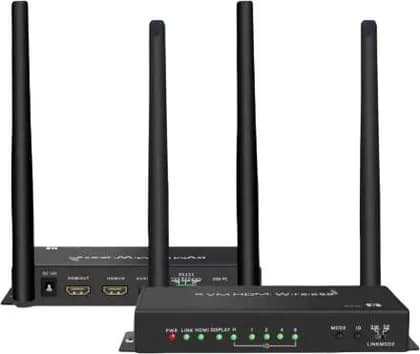 DTECH 4k Wireless KVM HDMI Extender, Up to 100 Meters, Stream, Control & Work Wirelessly with Crystal Clear 4K @30Hz Quality, Transmitter + Receiver, USB Ports, Black | DT-HDWX001