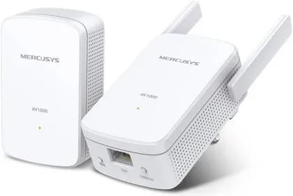 Mercusys MP510 Kit AV1000 Gigabit Powerline Wi-Fi Kit, 1000Mbps Powerline, 300Mbps Wi-Fi 4, HomePlug AV2, 1x Gigabit Port, Wi-Fi Clone, WPS, 128-Bit AES, 300M Range, Plug & Play | MP510 KIT