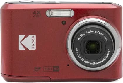 Kodak PIXPRO FZ45 16.4 Megapixel Digital Camera, 2.7" LCD, 16.35 MP Sensor, 4x Optical Zoom, Wide Shooting Modes, Face & Pet Detection, Digital Image Stabilization, Red | FZ45RD